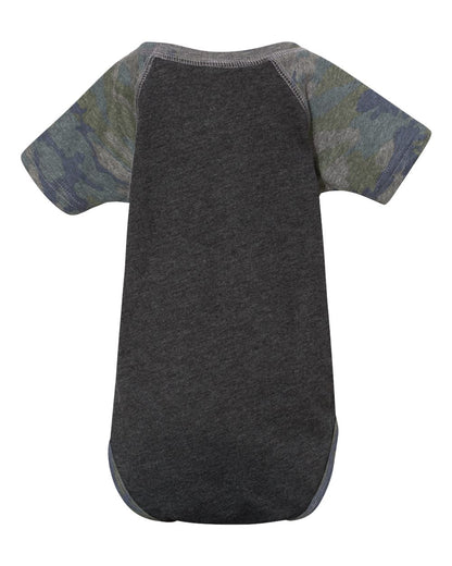 Rabbit Skins Infant Baseball Fine Jersey Bodysuit 4430 #color_Vintage Smoke/ Vintage Camo