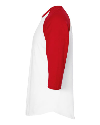 Tultex Fine Jersey Raglan T-Shirt 245 #color_White/ Red