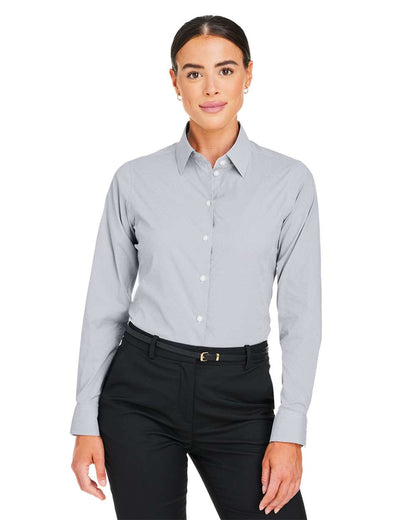 Devon & Jones Women's CrownLux Performance® Microstripe Dress Shirt DG537W #colormdl_Graphite/ White