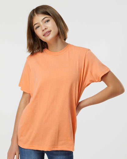 Tultex Youth Fine Jersey T-Shirt 235 #colormdl_Heather Cantaloupe