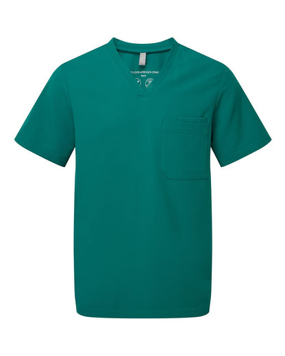 Onna Men's Limitless V-Neck Stretch Scrub Top NN200 #color_Clean Green