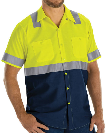 Red Kap Men's Enhanced & Hi-Visibility Work Shirt SY24 Red Kap Men's Enhanced &amp; Hi-Visibility Work Shirt SY24
