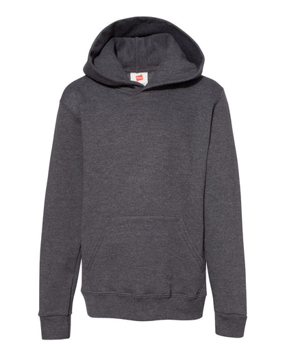 Hanes Youth EcoSmart® Hooded Sweatshirt P473 #color_Charcoal Heather