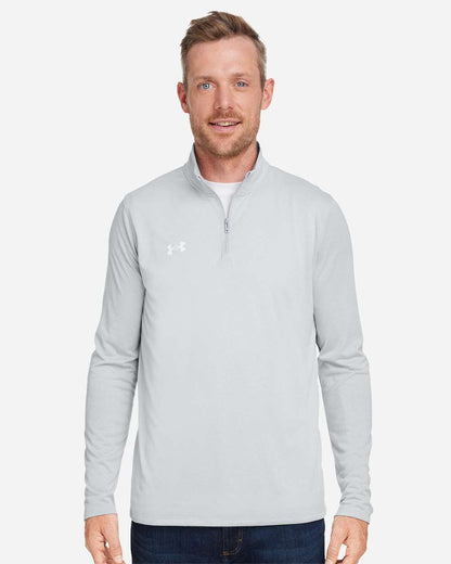 Under Armour Men's Team Tech™ Quarter-Zip Pullover 1376844 #colormdl_Mod Grey Light Heather/ White