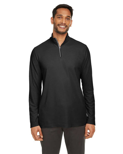 CORE365 Men's Fusion ChromaSoft™ Pique Quarter-Zip Pullover CE405 #colormdl_Black