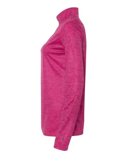 Badger Women’s Tonal Blend Quarter-Zip Pullover 4173 #color_Hot Pink Tonal Blend