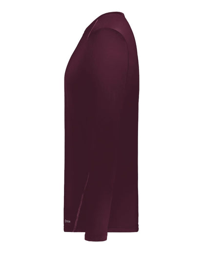 Holloway Unisex Essential Long Sleeve T-Shirt Powered By Coolcore 222138 #color_HMaroon