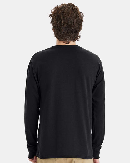 Hanes Unisex Workwear Long Sleeve Pocket T-Shirt W120 #colormdl_Black