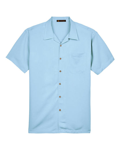 Harriton Men's Bahama Cord Camp Shirt M570 #color_Cloud Blue