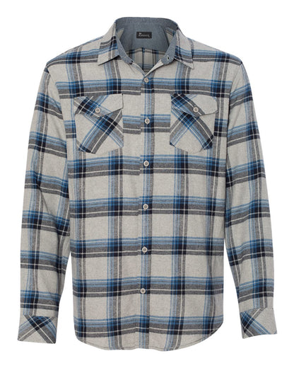 Burnside Yarn-Dyed Long Sleeve Flannel Shirt 8210 #color_Grey/ Blue