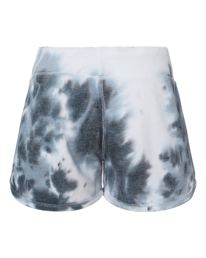 J. America Women's Fleece Shorts 8856 #color_Black Tie Dye