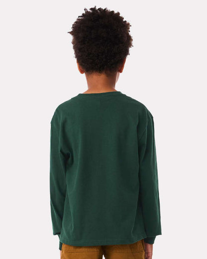 BELLA + CANVAS Youth 6oz. Heavyweight Long Sleeve Tee 3511Y #colormdl_Forest