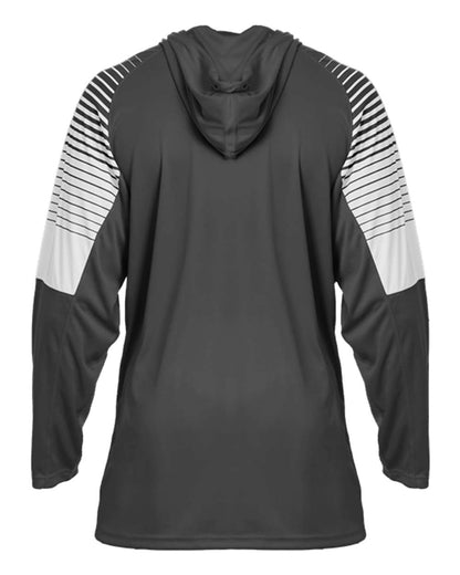 Badger Men's Lineup Hooded Long Sleeve T-Shirt 4211 #color_Graphite