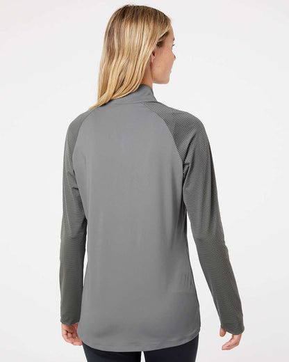 Adidas Women's Stripe Block Quarter-Zip Pullover A521 #colormdl_Grey Three