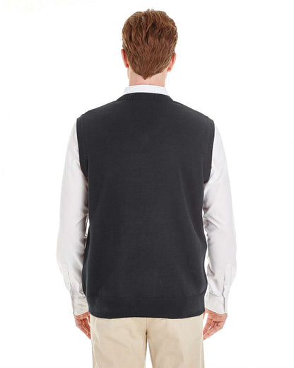 Harriton Men's Pilbloc™ V-Neck Sweater Vest M415 #colormdl_Black