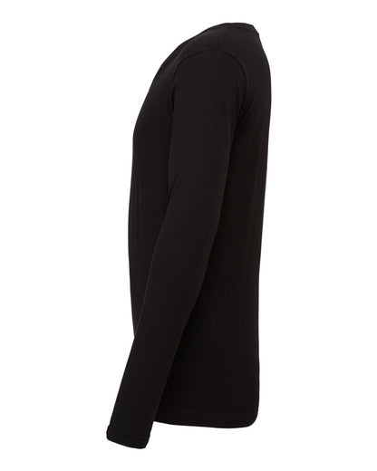 BELLA + CANVAS Unisex Long Sleeve V-Neck Tee 3425 #color_Black