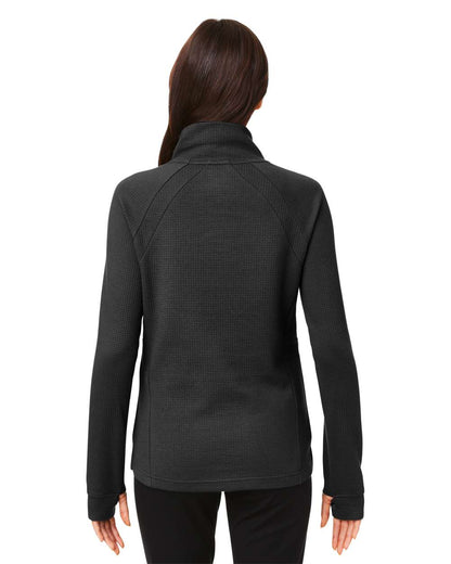 North End Women's Rhythm Waffle Cross-Neck Pullover NE200W #colormdl_Black