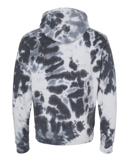 J. America Men's Tie-Dyed Fleece Hooded Sweatshirt 8861 #color_Black Tie Dye