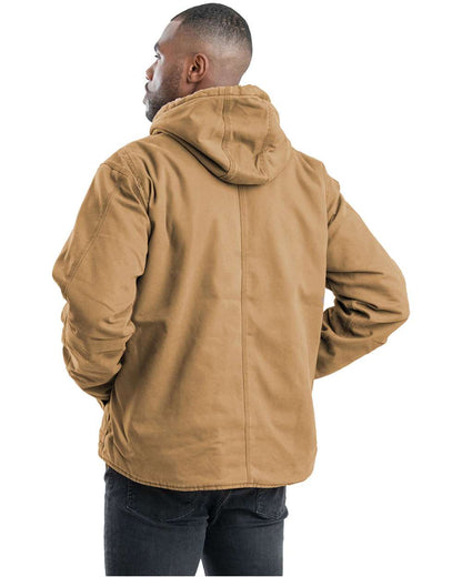 Berne Apparel Men's Vintage Washed Sherpa-Lined Hooded Jacket HJ57 #colormdl_Brown Duck