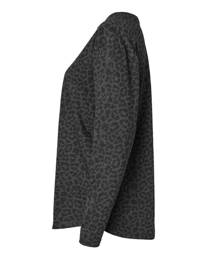 LAT Women's Fine Jersey Long Sleeve Tee 3508 #color_Black Leopard