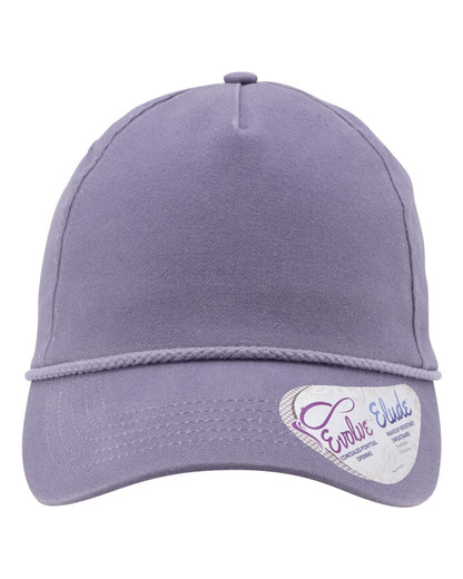 Infinity Her Women's Washed 5-Panel Rope Cap MAYA #color_Violet/ Snow Leopard