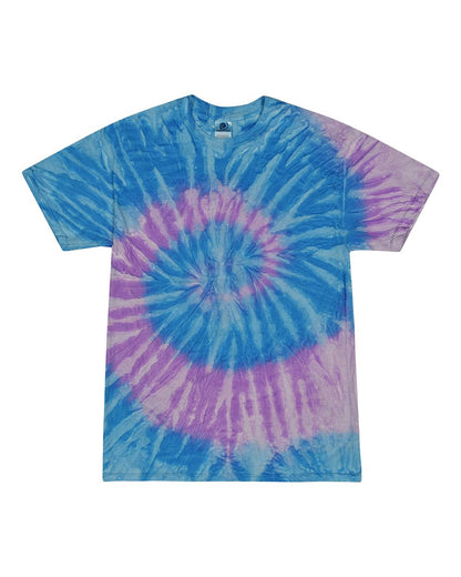 Colortone Youth Multi-Color Tie-Dyed T-Shirt CD1000Y #color_Spider Lavender Blue