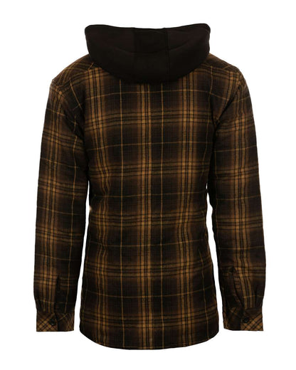 Burnside Quilted Flannel Hooded Jacket 8620 #color_Brown/ Black