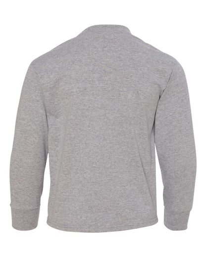 JERZEES Youth Dri-Power® Long Sleeve 50/50 T-Shirt 29BLR #color_Athletic Heather
