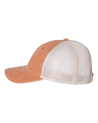 Valucap Pigment-Dyed Trucker Cap SP510 #color_Texas Orange/ Stone