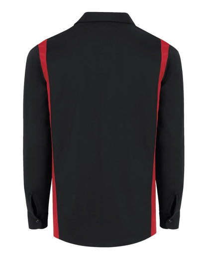 Dickies Men's Tall Industrial Colorblocked Long Sleeve Shirt 5524T #color_Black/ English Red
