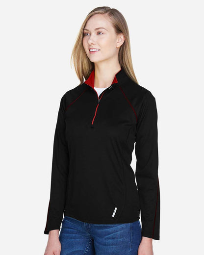 North End Women's Radar Performance Quarter-Zip Pullover 78187 #colormdl_Black/ Classic Red