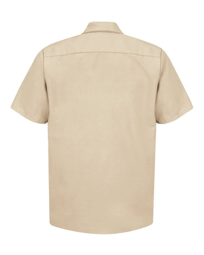 Red Kap Men's Industrial Short Sleeve Work Shirt SP24 #color_Light Tan