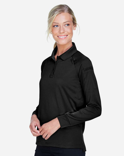 Harriton Women's Advantage Long Sleeve Tactical Polo M211LW #colormdl_Black
