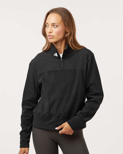Adidas Women's Fleece Quarter-Zip Pullover A601 #colormdl_Black