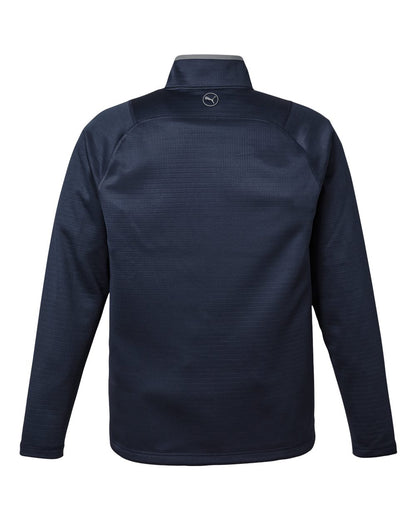 Puma Golf Men's Waffle Fleece Quarter-Zip Pullover 631105 #color_Deep Navy