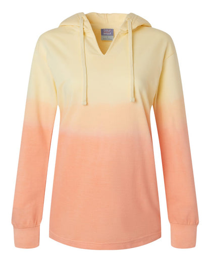 MV Sport Women's French Terry Ombré Hooded Sweatshirt W20185 #color_Sunray/ Creamsicle