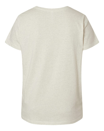 LAT Women's Curvy Collection Fine Jersey V-Neck Tee 3817 #color_Natural Heather