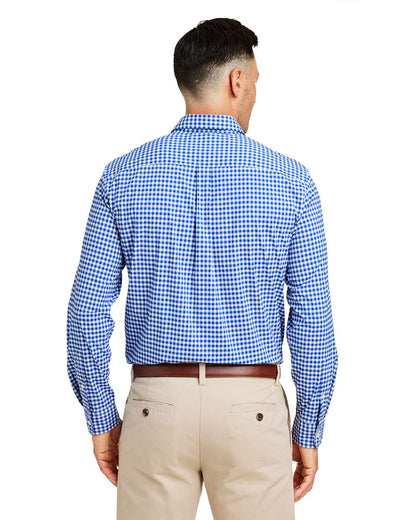 vineyard vines Men's On-The-Go Nylon Gingham Shirt W012060 #colormdl_Martime Blue