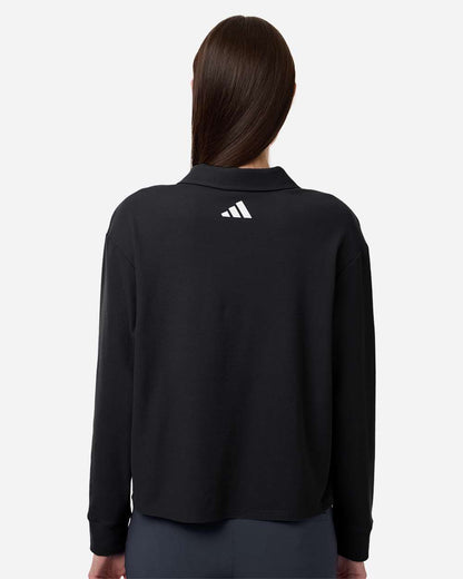 Adidas Women's Beyond Long Sleeve Loose Polo A1008 #colormdl_Black