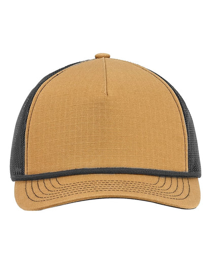 Big Accessories Lariat Ripstop Trucker Cap BA680 #color_Old Gold/ Black Rope