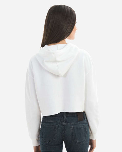 Lane Seven Women's Cropped Fleece Hooded Sweatshirt LS12000 #colormdl_White