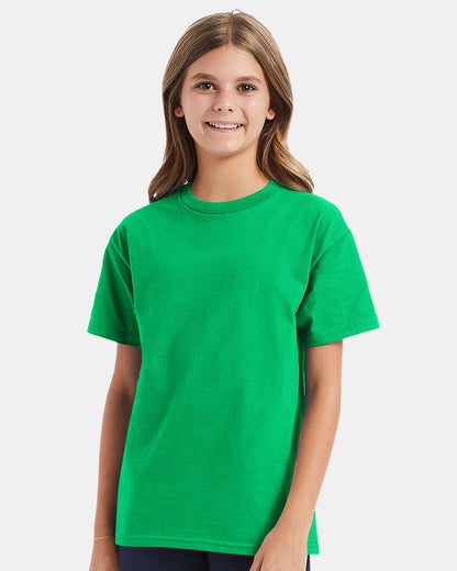 Hanes Authentic Youth T-Shirt 5450 #colormdl_Kelly Green