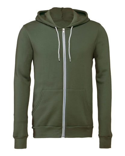 BELLA + CANVAS Sponge Fleece Full-Zip Hoodie 3739 #color_Military Green