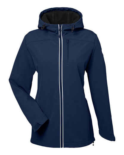 Nautica Women's Wavestorm Hooded Soft Shell Jacket N17790 #color_Navy