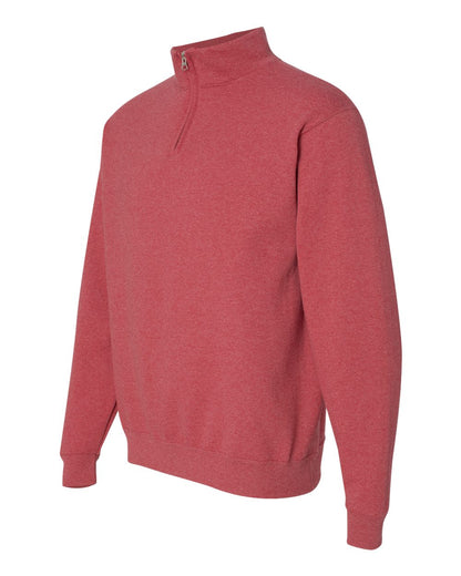 JERZEES Unisex Nublend® Cadet Collar Quarter-Zip Sweatshirt 995MR #color_Vintage Heather Red