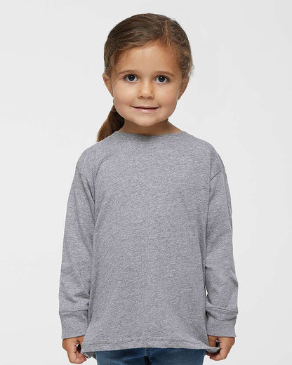 Rabbit Skins Toddler Fine Jersey Long Sleeve Tee 3302 #colormdl_Heather