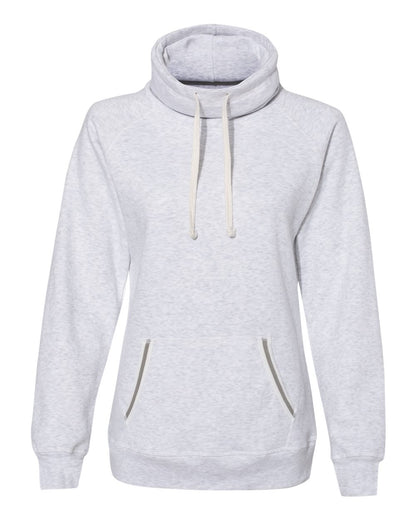 J. America Women’s Relay Cowl Neck Sweatshirt 8653 #color_Ash