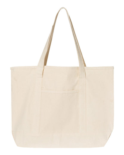 Q-Tees 34.6L Large Canvas Deluxe Tote Q1500 #color_Natural/ Natural