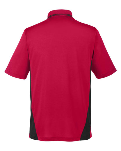 Harriton Men's Tall Flash Snag Protection Plus IL Colorblock Polo M386T #color_Red/ Black