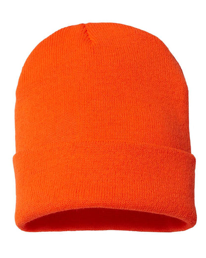 CAP AMERICA USA-Made 12" Cuffed Beanie TKN24 #color_Neon Blaze Orange